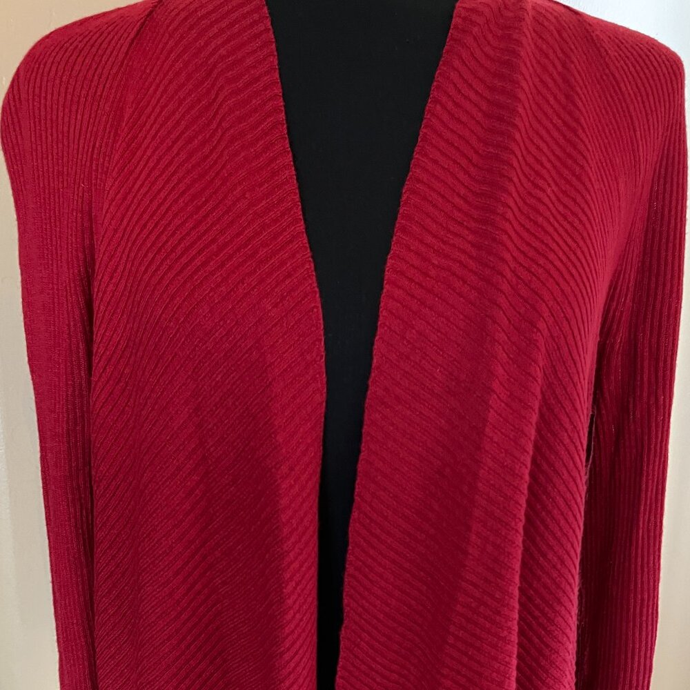 Red tunic length cardigan Coldwater Creek size 14-16